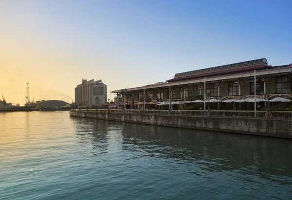 The embankment at sunset, Port-Louis- capital of Mauritius — Stock Photo, Image