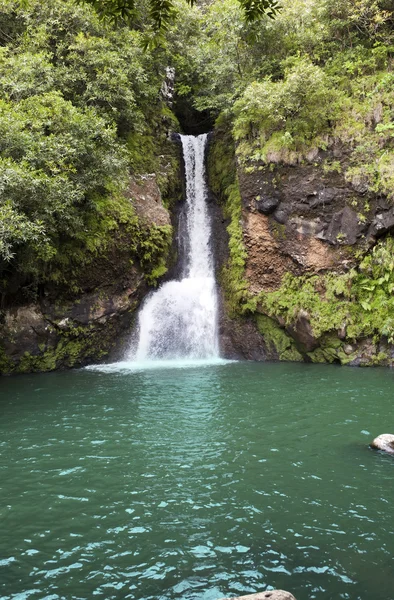 Mauritius. Small falls in "Valley of 23 colors of the Earth" park in Mare-aux-Aiguille — Stock Photo, Image