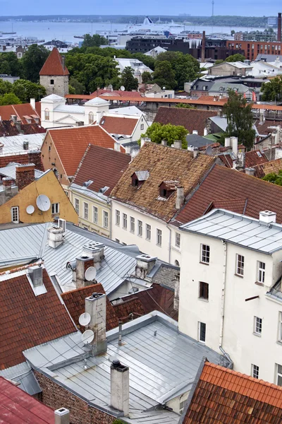 Visa gamla stadens tak. Tallinn. Estland — Stockfoto