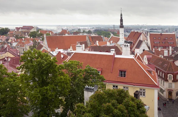 Zobacz stare dachy miasta. Tallin. Estonia — Zdjęcie stockowe