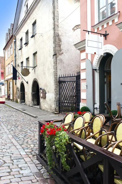Casas antigas nas ruas da Cidade Velha. Tallinn. Estónia — Fotografia de Stock