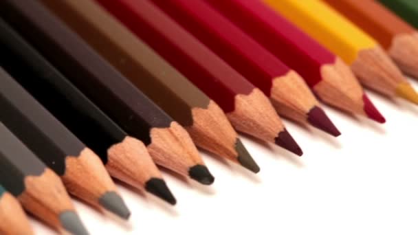 Color pencils a white background — Stock Video