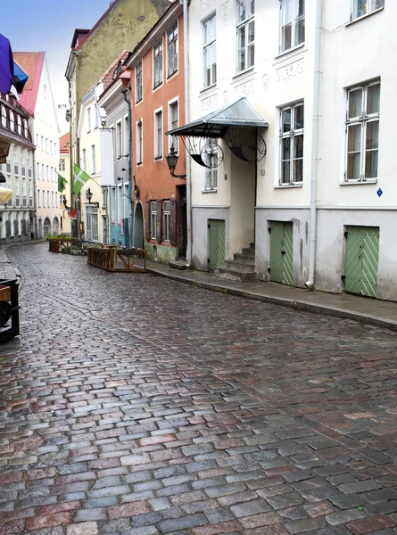 As ruas da cidade velha depois da chuva. Tallinn. Estónia — Fotografia de Stock