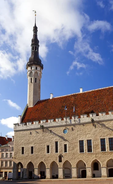 Gamla staden, Tallinn, Estland. Rådhustornet. — Stockfoto