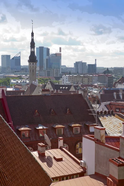 City panorama from an observation deck of Old city's roofs. Tallinn. Estonia