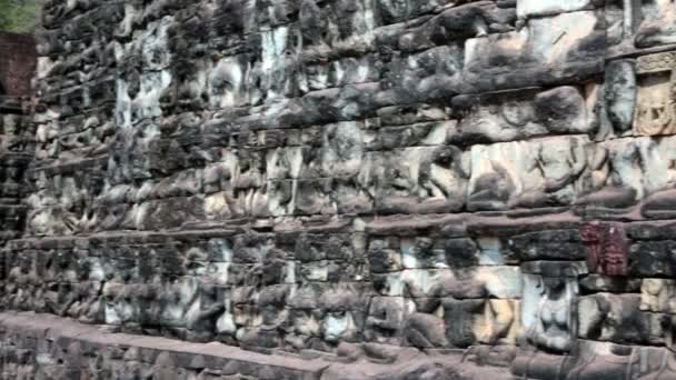 Angkor Thom, terrace of the leprous king, Siem Reap, Cambodia — Stock Video