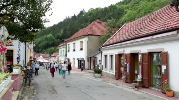 Karlstejn, - Eylül 25:Karlstejn Kalesi 25 Eylül 2014 Karlstejn, Bohemia, Çek Cumhuriyeti için Karlstejn şehirde — Stok video