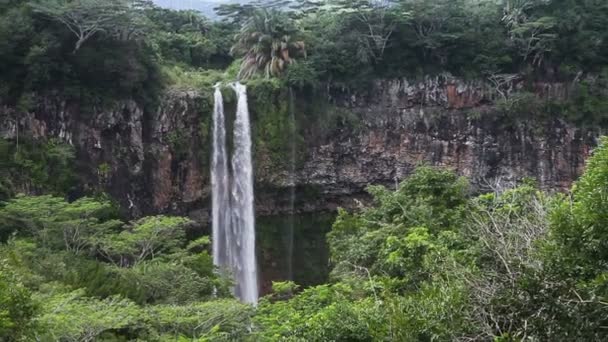 Водоспади Шамарель на Маврикії — стокове відео