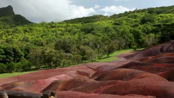 Il luogo turistico più famoso di Mauritius - terra di sette colori — Video Stock