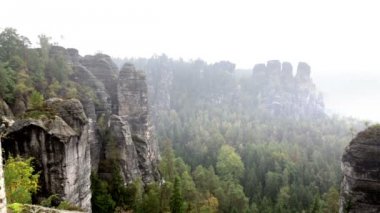 Bastei kaya oluşumu Sakson İsviçre Ulusal Parkı, Almanya