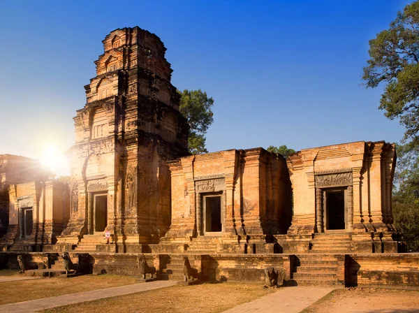 Banteay Endre templom romjai (x. század), a naplemente, Siem Reap, Kambodzsa — Stock Fotó