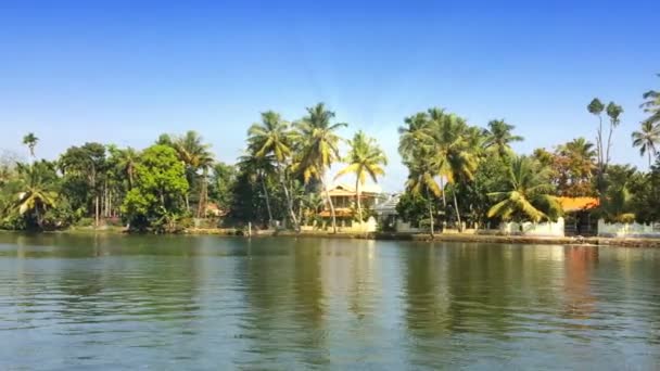 Índia. Houseboat em Kerala backwaters — Vídeo de Stock