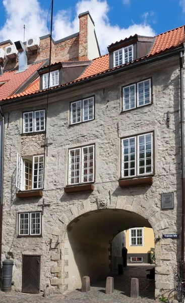 Riga Latvia May 2016 Swedish Gate Old City — Stock Photo, Image