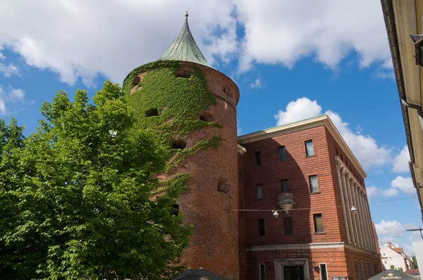 Pulvertornis Lub Powder Tower Część Średniowiecznego Miasta Systemu Obronnego Ryga — Zdjęcie stockowe