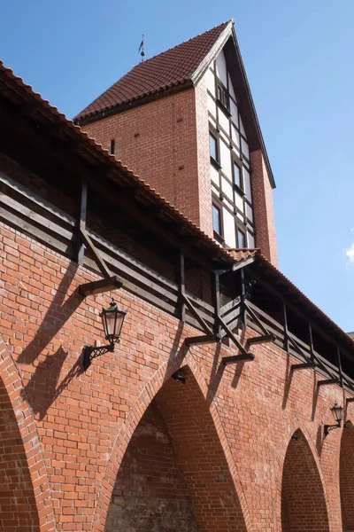 Muro Rosso Della Fortezza Medievale Riga Lettonia — Foto Stock