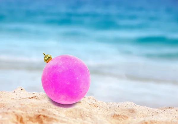New Year's ball on a beach near the sea — Stock Photo, Image