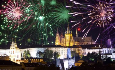 Prag içinde Festival havai fişek dolu, Prague, Çek Cumhuriyeti