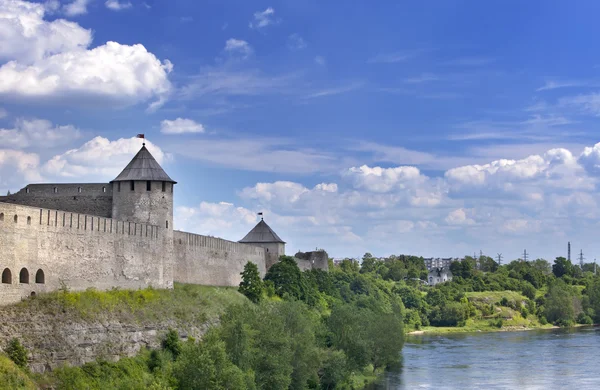 Ivangorod fortress at the border of Russia and Estonia — Stock Photo, Image