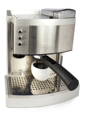 Kahve makinesi ve bardak.