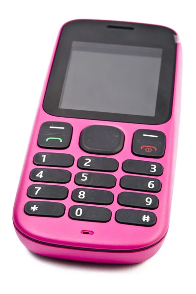 粉红色的老按键式电话 — 图库照片