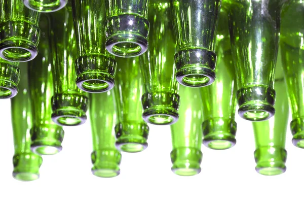 Dna prázdných skleněných lahví — Stock fotografie