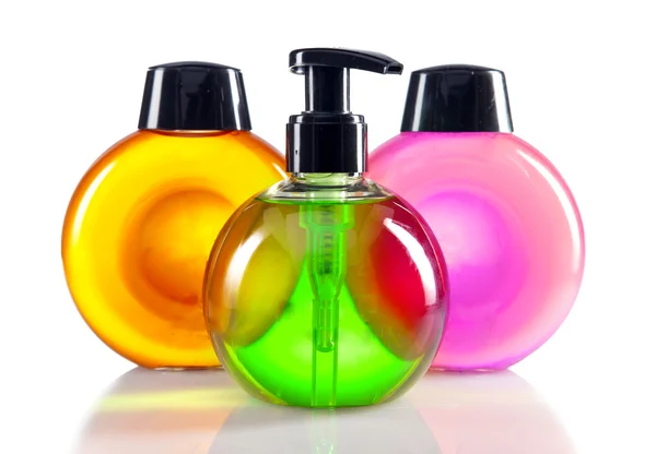 Different color cosmetic bottles — Stock Photo, Image