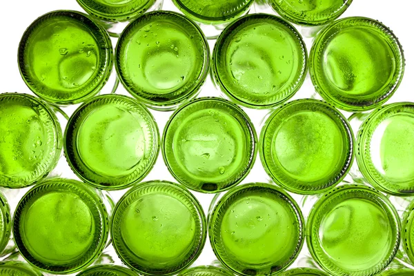 Bottoms of empty glass bottles Stock Picture