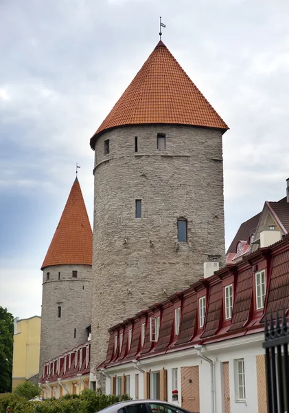 Zobacz stare dachy miasta. Tallin. Estonia. — Zdjęcie stockowe