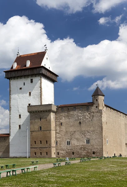 Estonia. Narva. Antigua fortaleza en la frontera con Rusia —  Fotos de Stock