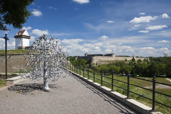 Albero di nozze. Narva, Estonia. Il giorno nuziale allegano depliant con i nomi — Foto Stock