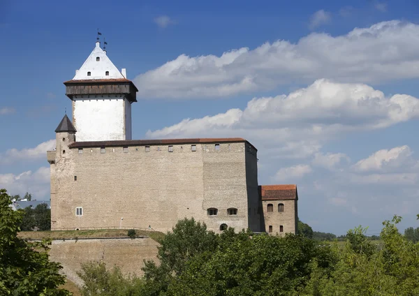 Estonia. Narva. Antigua fortaleza en la frontera con Rusia —  Fotos de Stock