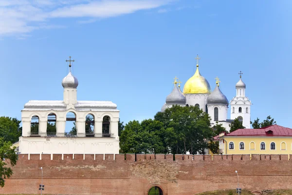 The ruins of the Yaroslav 's Court, Great Novgorod, Russia — стоковое фото