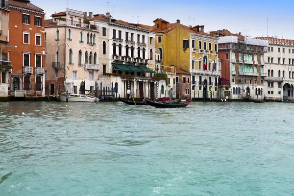 Canal Grande con barche, Venezia, Italia — Foto Stock