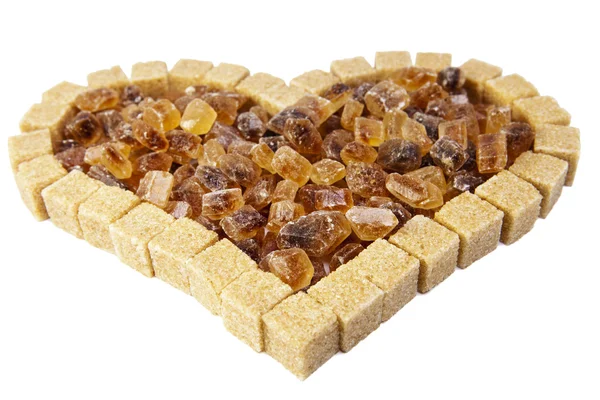 Serce z trzciny nie rafinowany cukier — Zdjęcie stockowe