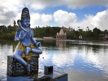 Mauritius. Shiva heykel Gölü Grand Bassin Tapınağı'nda