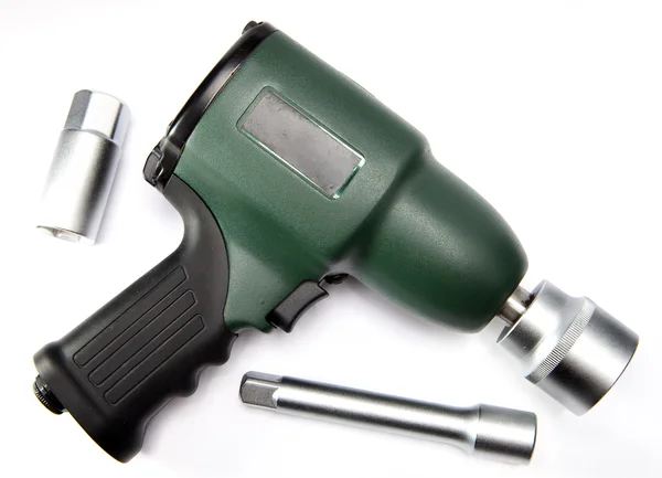 Pneumatic, air impact wrench and nozzles — Stock Photo, Image