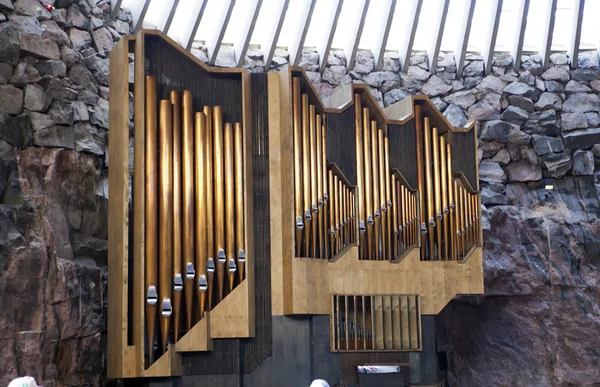 Orgeln i Temple Square kyrka (kyrkan i berget) i Helsingfors, Finland — Stockfoto