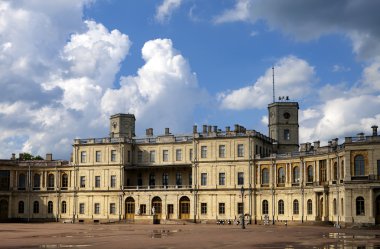 Rusya, Gatchina, tören alanı daha önce palace, bulutlar .