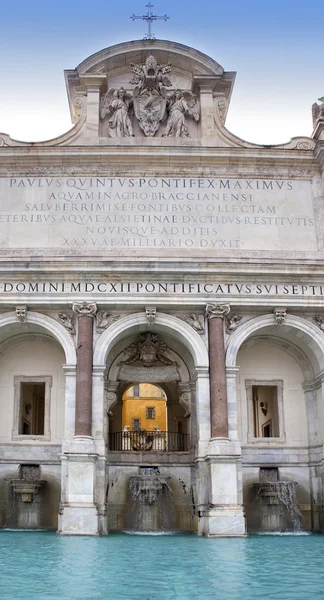 Fontana dell' acqua paola-acqua paola fontanna, gianicolo, Rzym, Włochy — Zdjęcie stockowe