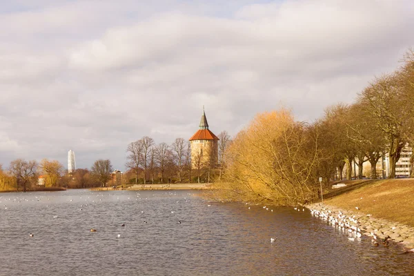 Puisto Malmön keskustassa Ruotsi — kuvapankkivalokuva