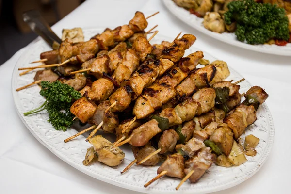 Catering Food Pork Kebabs — Stock Photo, Image