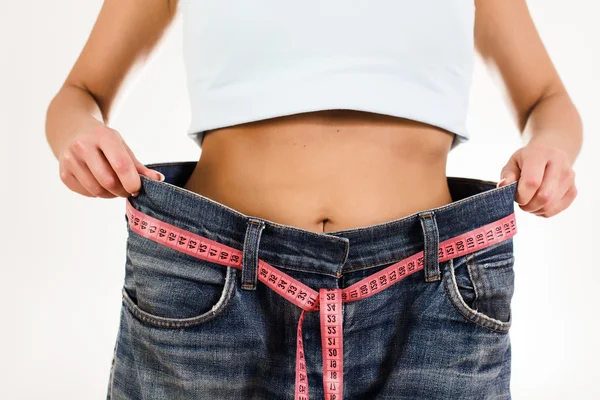 Slim Waist Slimming Body Successful Diet — Stock Photo, Image