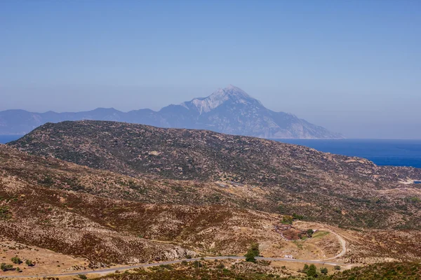 Summer Landscape Greece Athos Holy Mountain — Free Stock Photo