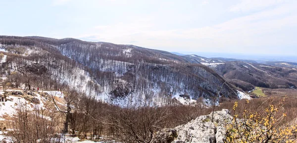 Vista Panoramica Sul Paesaggio Naturale Luce Del Giorno Invernale Catena — Foto Stock