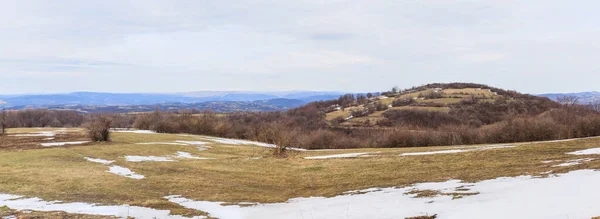 Vista Panoramica Sul Paesaggio Naturale Luce Del Giorno Invernale Catena — Foto Stock