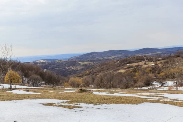Paesaggio Naturale Luce Del Giorno Invernale Catena Montuosa Nella Serbia — Foto Stock