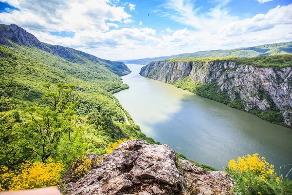 Vue Panoramique Sur Gorge Étonnante Sur Danube Vue Point Vue — Photo