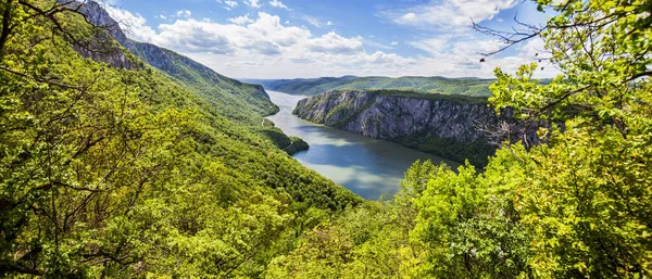 Vista Panorámica Del Desfiladero Increíble Río Danubio Vista Desde Punto —  Fotos de Stock