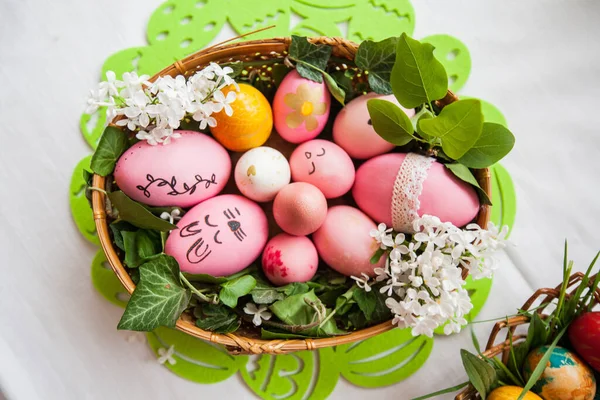 Easter Eggs Collection Handmade Painting Orthodox Easter Traditional Preparing Easter — Stock Photo, Image