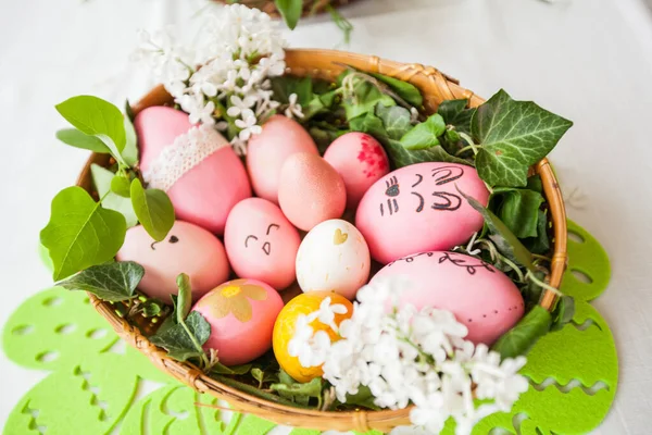 Easter Eggs Collection Handmade Painting Orthodox Easter Traditional Preparing Easter — Stock Photo, Image